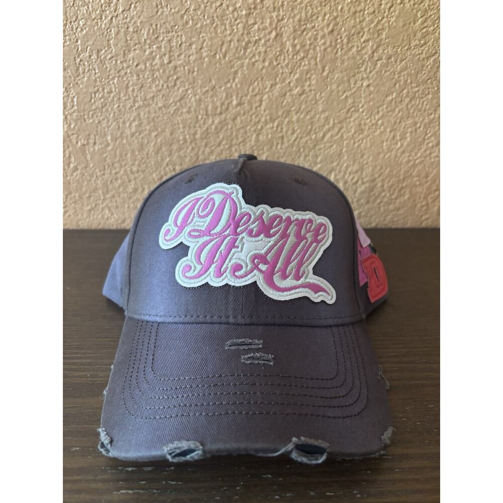Dandy I Deserve It All Distressed Snapback Hat Adjustable Authentic Cap